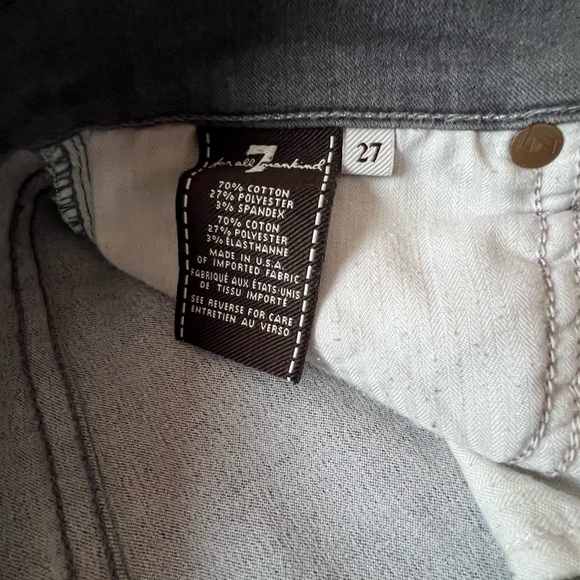7 For All Mankind Charcoal Denim Jeans - Picture 3 of 9